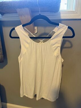 Banana Republic White Tie-Back Sleeveless Tank